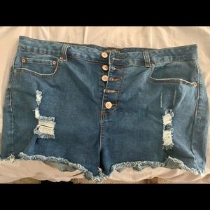 Forever 21 Plus Dark Denim Shorts